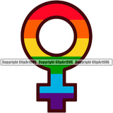 Gay People Female Symbol Vector Design Element Homosexual LGBT Happy Love People Rainbow LGBTQ Pride Proud Lesbian Bisexual Transgender Rights Art Logo Clipart SVG