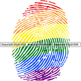 Rainbow Color Fingerprint Gay People Symbol Vector Design Element Homosexual LGBT Happy Love People Rainbow LGBTQ Pride Proud Lesbian Bisexual Transgender Rights Art Logo Clipart SVG