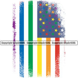 People Gay Flag Distressed Gay Symbol USA Flag United State Flag Design Element Homosexual LGBT Happy Love People Rainbow LGBTQ Pride Proud Lesbian Bisexual Transgender Rights Art Logo Clipart SVG