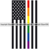 People Gay Stripe Symbol White Background Design Element USA Flag United State Design Homosexual LGBT Happy Love People Rainbow LGBTQ Pride Proud Lesbian Bisexual Transgender Rights Art Logo Clipart SVG