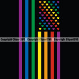 Color People Gay Color Flag Symbol Design Element Heart Design Black Background Homosexual LGBT Happy Love People Rainbow LGBTQ Proud Lesbian Transgender Rights Art Logo Clipart SVG