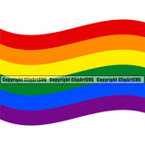 People Gay Flag Wave Color Design Element White Background Homosexual LGBT Happy Love People Rainbow LGBTQ Pride Proud Lesbian Bisexual Transgender Rights Art Logo Clipart SVG