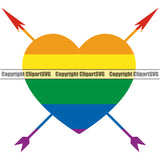 People Gay Heart Arrow Design Element White Background Homosexual LGBT Happy Love People Rainbow LGBTQ Pride Proud Lesbian Bisexual Transgender Rights Art Logo Clipart SVG