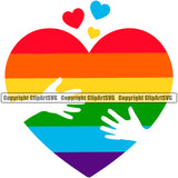 People Gay Heart Hug Design Element Homosexual LGBT White Background Happy Love People Rainbow LGBTQ Pride Proud Lesbian Bisexual Transgender Rights Art Logo Clipart SVG