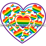 Lot Of Color Heart Gay People Heart Vector Design Element White Background Homosexual LGBT Happy Love People Rainbow LGBTQ Pride Proud Lesbian Bisexual Transgender Rights Art Logo Clipart SVG