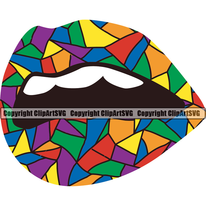 Lips People Gay Stained Glass Broken Design Element Face Sexy Mouth Position Head Cartoon Character Mascot Creation Create Art Artwork Creator Business Company Logo Clipart SVG