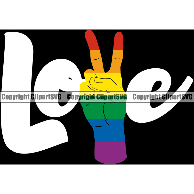 Love Color Quote With Peach Hand Sign Design Element Vector People Gay Black Background Homosexual LGBT Happy Love People Rainbow LGBTQ Pride Proud Lesbian Bisexual Transgender Rights Art Logo Clipart SVG
