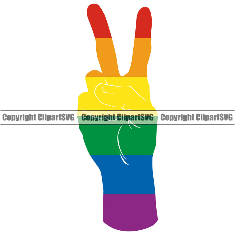 People Gay Peach Hand Sign Color Design Element White Background Homosexual LGBT Happy Love People Rainbow LGBTQ Pride Proud Lesbian Bisexual Transgender Rights Art Logo Clipart SVG