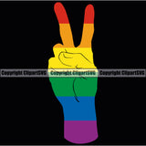 People Gay Peach Hand Sign Color Design Element Black Background Homosexual LGBT Happy Love People Rainbow LGBTQ Pride Proud Lesbian Bisexual Transgender Rights Art Logo Clipart SVG