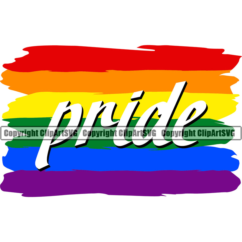 Pride Color Quote Gay Rainbow Painted Design Element Homosexual LGBT Happy Love People Rainbow LGBTQ Pride Proud Lesbian Bisexual Transgender Rights Art Logo Clipart SVG