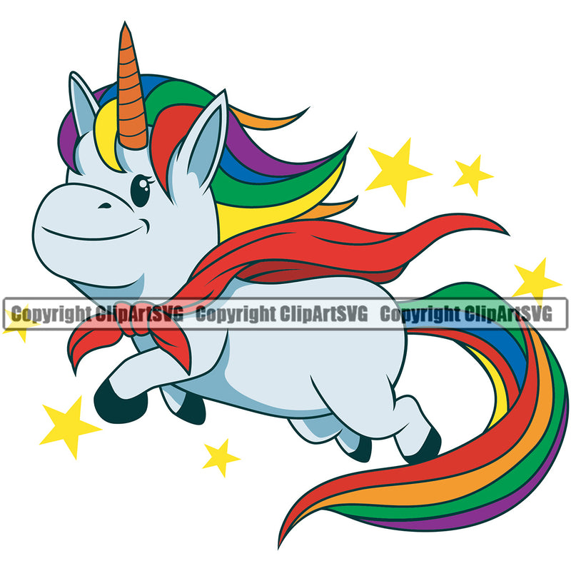 People Gay Unicorn Color Body Smile Face And Star Design Element White Background Homosexual LGBT Happy Love People Rainbow LGBTQ Pride Proud Lesbian Bisexual Transgender Rights Art Logo Clipart SVG
