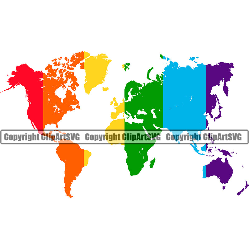 People Gay Color World Map Vector Design Element White Background Homosexual LGBT Happy Love People Rainbow LGBTQ Pride Proud Lesbian Bisexual Transgender Rights Art Logo Clipart SVG