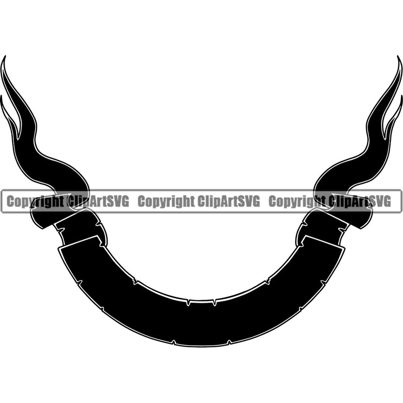 Sickle Ribbon Design Element Black And White BW Grim Reaper Skeleton Death Horror Dead Evil Dark Spooky Fear Skull Scary Ghost Scythe Sickle Cemetery Gothic Hell Demon Creepy Clipart SVG
