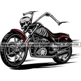 Motorcycle Bike Biker Cycle Chopper Skull Skeleton Motorbike Body Color Design Element Ride Rider Racer Rider Transportation Vehicle Art Design Logo Clipart SVG