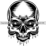 Black And White Skull Skeleton Half Face Design Element Blood Dripping Death Head Skeleton Dead Face Horror Human Bone Evil Tattoo Grunge Scary Gothic Art Logo Clipart SVG