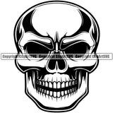 Black And White Skull Skeleton Head Design Element Death Head Skeleton Dead Face Horror Human Bone Evil Tattoo Grunge Scary Gothic Art Logo Clipart SVG