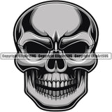 Silver Color Skull Skeleton Head Design Element White Background Death Head Skeleton Dead Face Horror Human Bone Evil Tattoo Grunge Scary Gothic Art Logo Clipart SVG