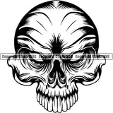 Black And White Skull Skeleton Half Face Design Element Vector Death Head Skeleton Dead Face Horror Human Bone Evil Tattoo Grunge Scary Gothic Art Logo Clipart SVG