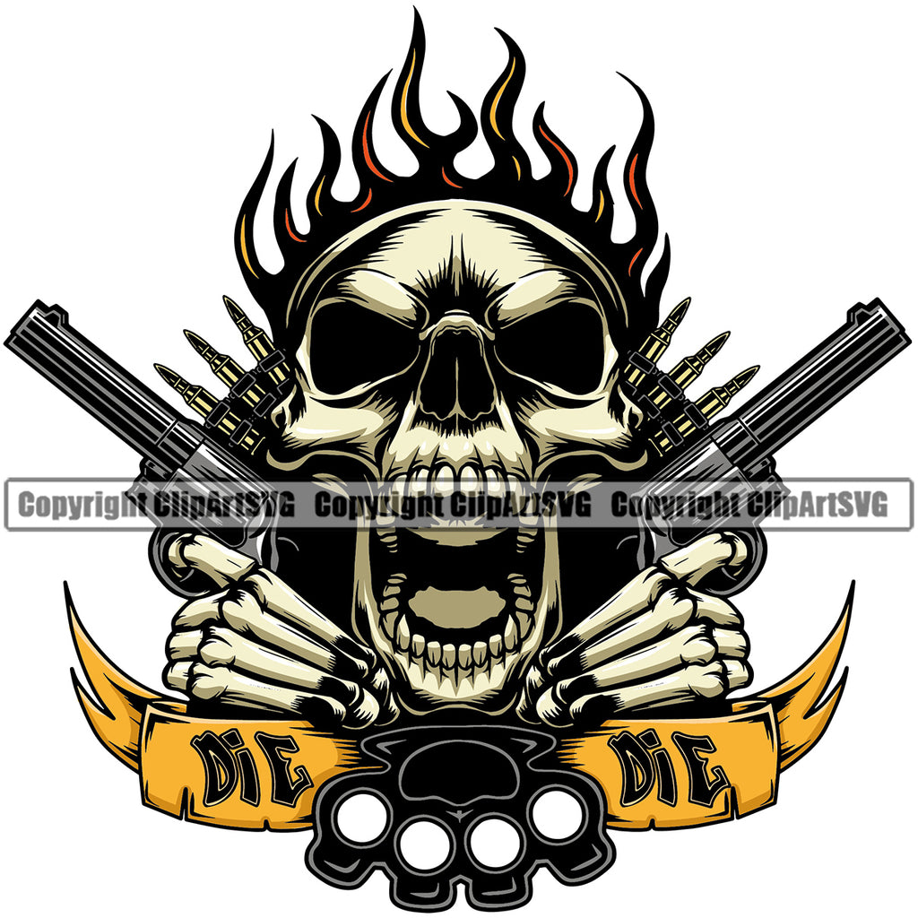 skull with guns logos