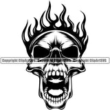 Black And White Skull Skeleton Open Face BW Fire Brass Knuckles Design Element Death Head Skeleton Dead Face Horror Human Bone Evil Tattoo Grunge Scary Gothic Art Logo Clipart SVG