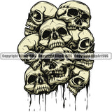 People Skull Pile Blood Dripping Vector Color Design Element Death Head Skeleton Dead Face Horror Human Bone Evil Tattoo Grunge Scary Gothic Art Logo Clipart SVG