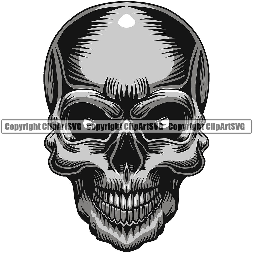 Black And White Skull Skeleton Head Design Element Death Head Skeleton Dead Face Horror Human Bone Evil Tattoo Grunge Scary Gothic Art Logo Clipart SVG