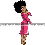 Black Woman Wearing Red Color Dress And Sunglasses African American Lady Afro Hair Style Design Element Nubian Queen Cartoon Character Cute Female Afro Pretty Girl Art Logo Clipart SVG