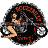 Motorcycle Bike Biker Cycle Chopper Motorbike Ride Rider Pinup Girl Racer Rider Rockabilly Garage Quote Text Design Element Transportation Vehicle Art Design Logo Clipart SVG
