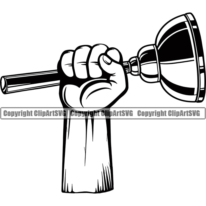 Plumber Holding Plunger Vector Pipe Repair Service Design Element Plumbing Work Kitchen Professional Tool House Water Maintenance Bathroom White Background Repairman Handyman Equipment Drain Clipart SVG