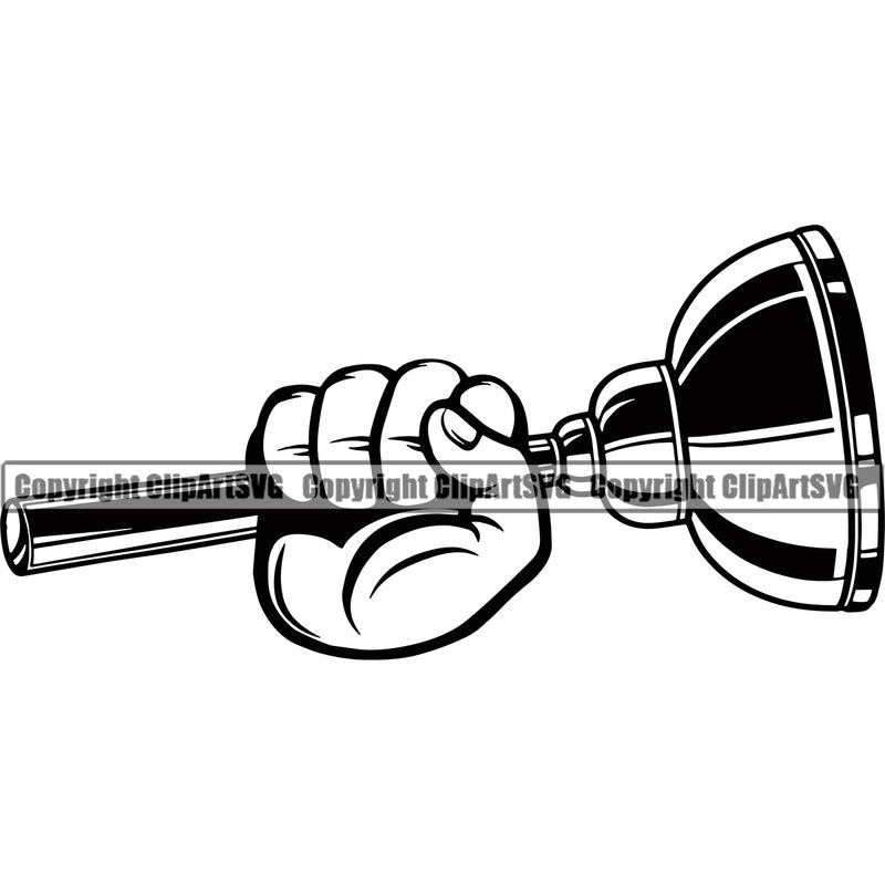 Hand Holding Plunger Arm Power Vector Plumber Pipe Repair Service Plumbing Design Element Work Kitchen Professional Tool Repairman Handyman Equipment Drain House Water Maintenance Bathroom Clipart SVG