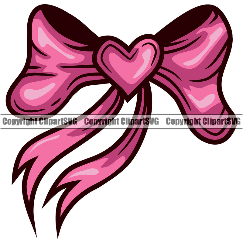 Skull Bow Color Ribbon Heart Color Design Element White Background Cute Female Skull EMO Dead Death Skeleton Tattoo Vintage Retro Horror Woman Gothic Girl Pretty Lady Art Logo Clipart SVG