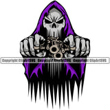 Angry Face Skull Skeleton Holding Double Piston Vector Grim Reaper Blue Color Dripping Design Element Skeleton Death Horror Dead Evil Dark Spooky Fear Skull Scary Ghost Scythe Sickle Cemetery Gothic Hell Demon Creepy Clipart SVG
