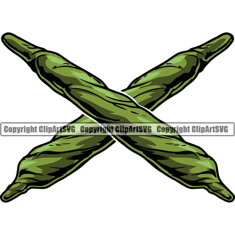 Green Color Marijuana Joint White Background Single Design Element Legalize Pot Organic Leaf Medical Medicine Health Herb Plant Cannabis Hemp Drug Grass Weed THC Legal Art Logo Clipart SVG
