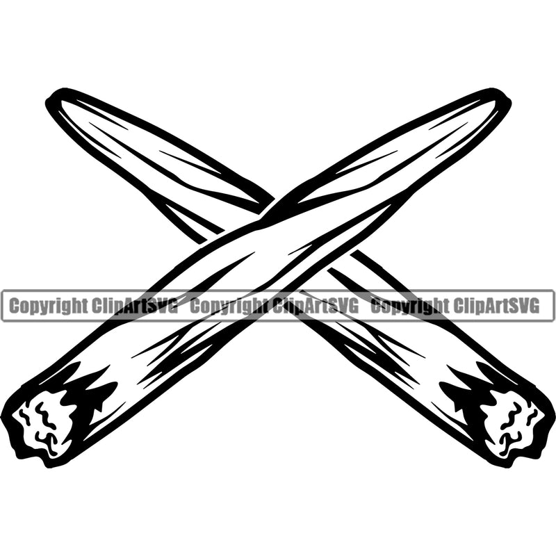 Marijuana Crossed Design Element Black And White Color Legalize Pot Organic Leaf Medical Medicine Health Herb Plant Cannabis Hemp Drug Grass Weed THC Legal Art Logo Clipart SVG