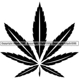 Marijuana Leaf Black And White Color Legalize Pot Organic Leaf Medical Medicine Health Herb Plant Cannabis Hemp Drug Grass Weed THC Legal Art Logo Clipart SVG