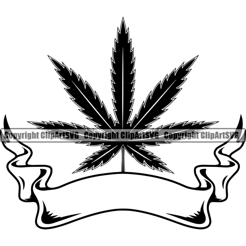 Black And White Marijuana Leaf With Flag Design Element White Background Legalize Pot Organic Leaf Medical Medicine Health Herb Plant Cannabis Hemp Drug Grass Weed THC Legal Art Logo Clipart SVG