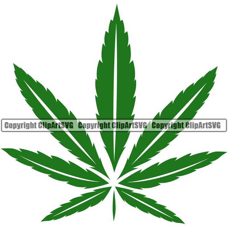 Smoking Marijuana Leaf Green Color Design Element Legalize Pot Organic Leaf Medical Medicine Health Herb Plant Cannabis Hemp Drug Grass White Background Weed THC Legal Art Logo Clipart SVG