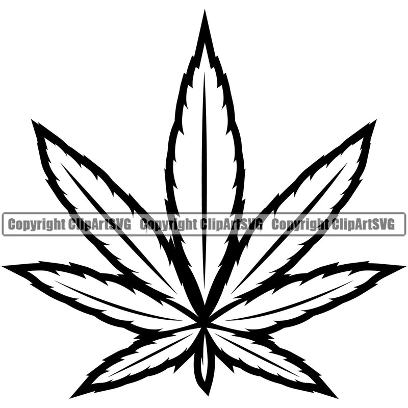 Smoking Black And White Marijuana Leaf BW Legalize Pot Organic Leaf Medical Medicine Health Herb Plant Cannabis Hemp Drug Grass Weed THC Legal Art Logo Clipart SVG