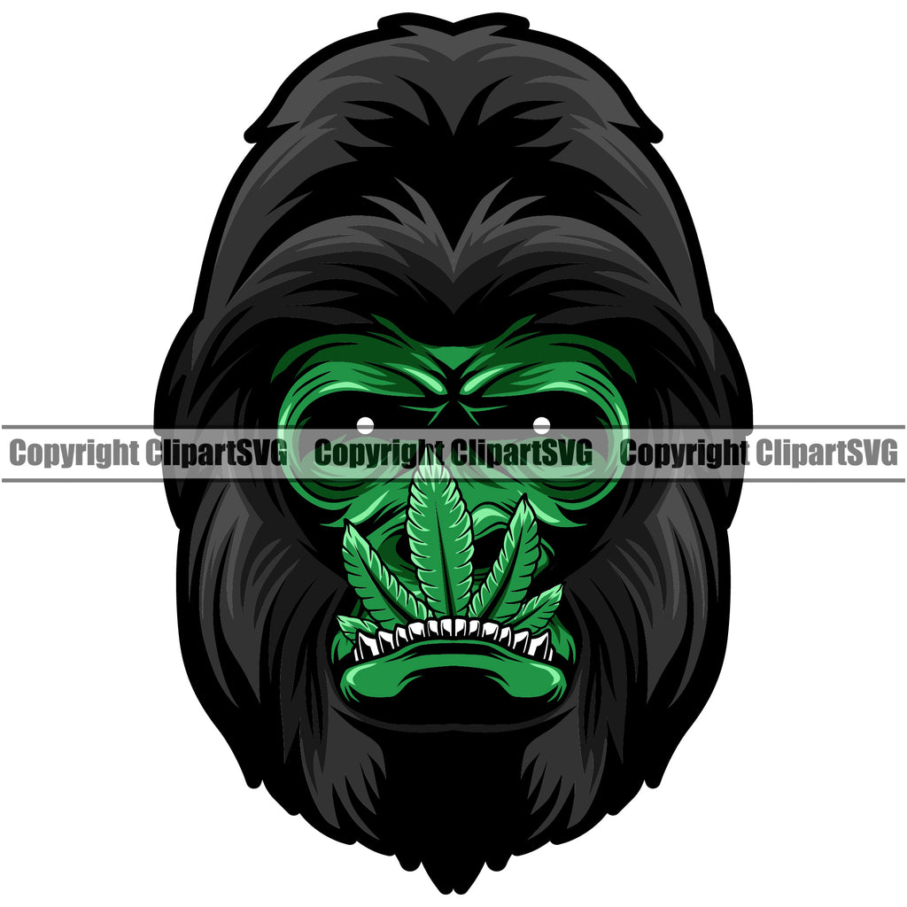 Smoking Money Face Marijuana Leaf On Mouth Black Color Face White Background Logo Design Element BW Legalize Pot Organic Leaf Medical Medicine Health Herb Plant Cannabis Hemp Drug Grass Weed THC Legal Art Logo Clipart SVG