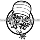 Marijuana Leaf Aline Smoking Black And White Color Design Element Legalize Pot Organic Leaf Medical Medicine Health Herb Plant Cannabis Hemp Drug Grass Weed THC Legal Art Logo Clipart SVG