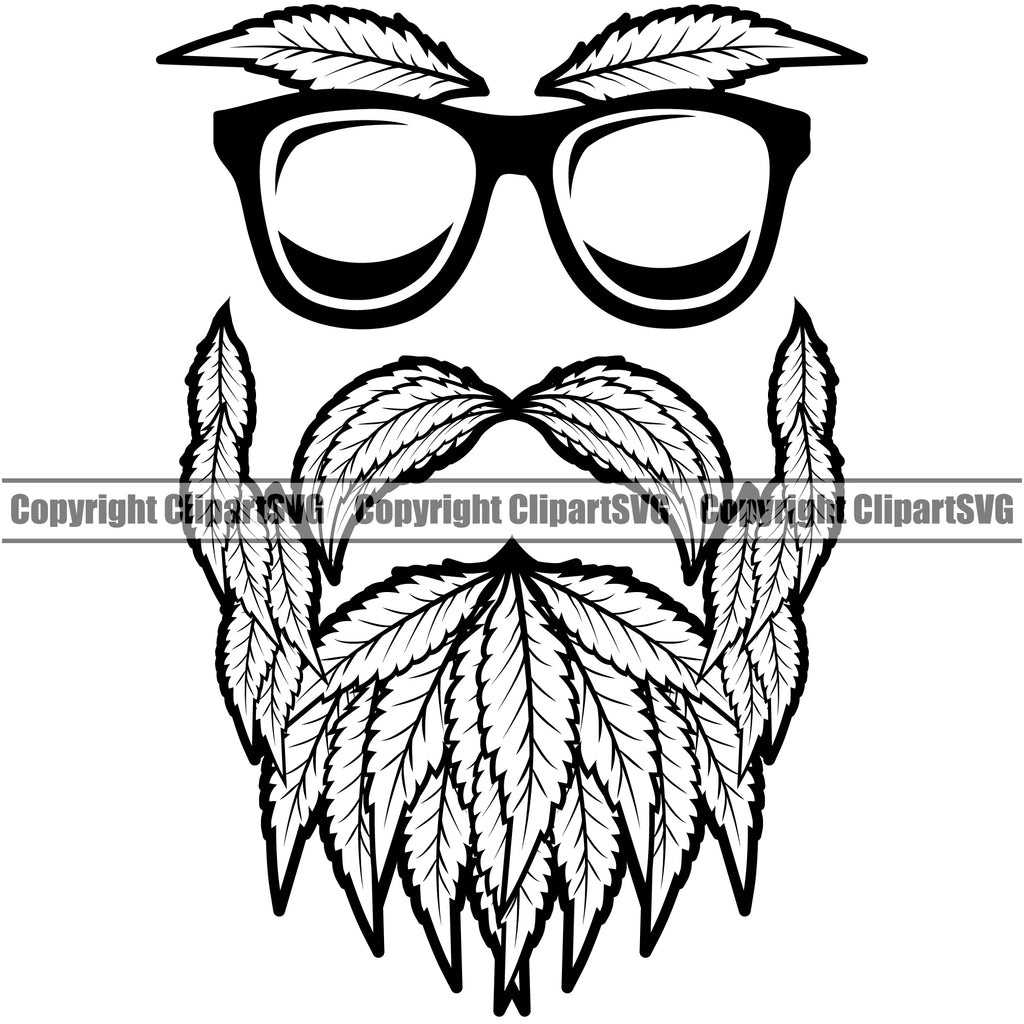 Face Man Weed Leaf Silhouette Svg Graphic by artgrarisstudio