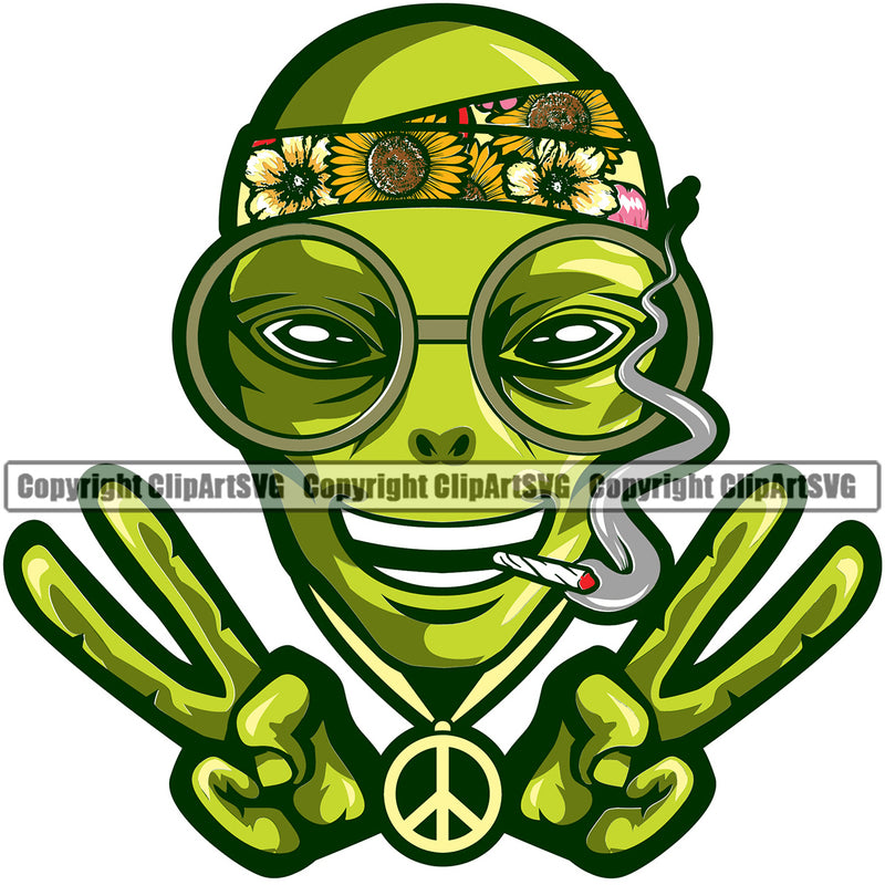 Aline Head Design Peach Hand Sign Marijuana Legalize Aline Wearing Sunglasses Smile Face Pot Organic Leaf Medical Medicine Health Herb Plant Cannabis Hemp Drug Grass Weed THC Legal Art Logo Clipart SVG