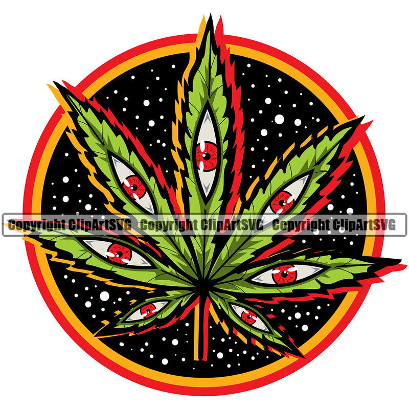 Marijuana Leaf Circle Design Element BW Legalize Pot Organic Leaf Medical White Background Medicine Health Herb Plant Cannabis Hemp Drug Grass Weed THC Legal Art Logo Clipart SVG