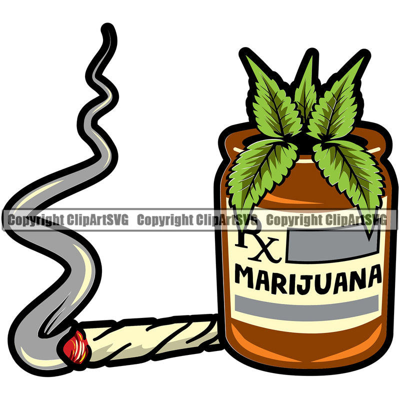 Marijuana Bottle Color Design Element Vector Legalize Pot Organic Leaf Medical Medicine Health Herb Plant Cannabis Hemp Drug Grass Weed THC Legal Art Logo Clipart SVG