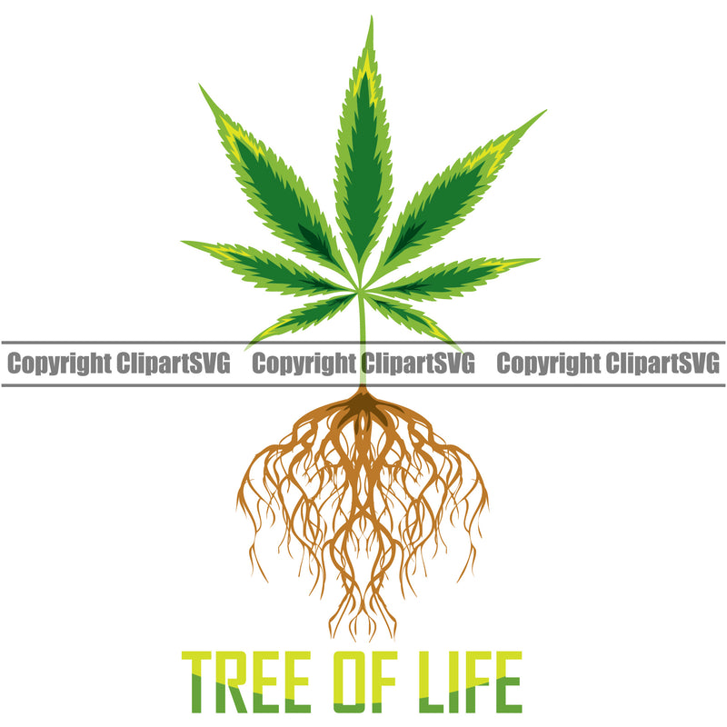 Tree Of Life Color Quote Marijuana Legalize Pot Organic Color Design Element Leaf Medical Medicine White Background Health Herb Plant Cannabis Hemp Drug Grass Weed THC Legal Art Logo Clipart SVG