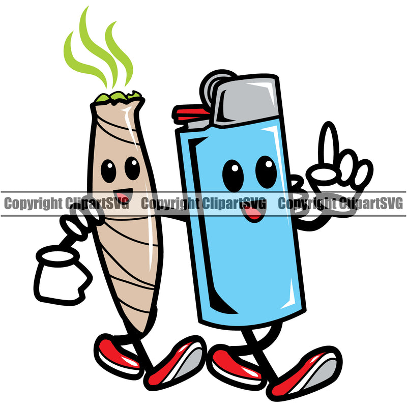 Marijuana Cartoon Character Standing Smile Face Vector Design Element White Background Legalize Pot Organic Leaf Medical Medicine Health Herb Plant Cannabis Hemp Drug Grass Weed THC Legal Art Logo Clipart SVG