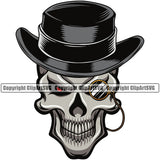 Skull Skeleton Wearing To Hat Smile Face Red Eyes Design Element Smoking Health Tobacco Quit Quitting Smoke Awareness Disease Addiction Smoker Addicted Addict Art Logo Clipart SVG