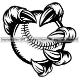 Baseball Sport Team League Equipment Animal Claw Cartoon Character Mascot Hand Hole Design Element E-Sport Sports Fantasy Game Player Ball Professional Stadium Outfield Competition Field Leather Logo Clipart SVG