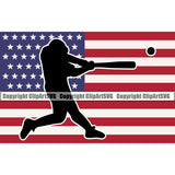 Baseball Sport Team League Equipment Color Flag United State USA Flag Design Element E-Sport Sports Fantasy Game Player Ball Hit Homerun Professional Stadium Outfield Competition Field Leather Logo Clipart SVG