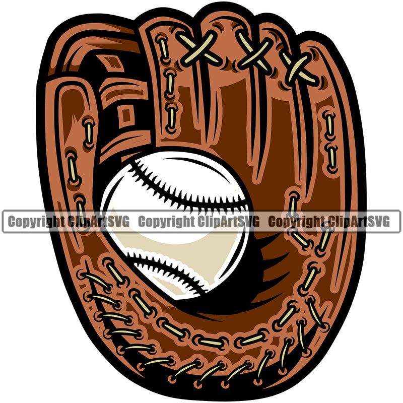 Baseball Sport Team League Equipment E-Sport Sports Baseball Glove Color Design Element Fantasy Game Player Ball Professional Stadium Outfield Competition Field Leather Logo Clipart SVG